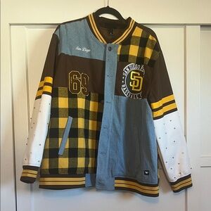 Patchwork Padres Baseball Jacket with Logo